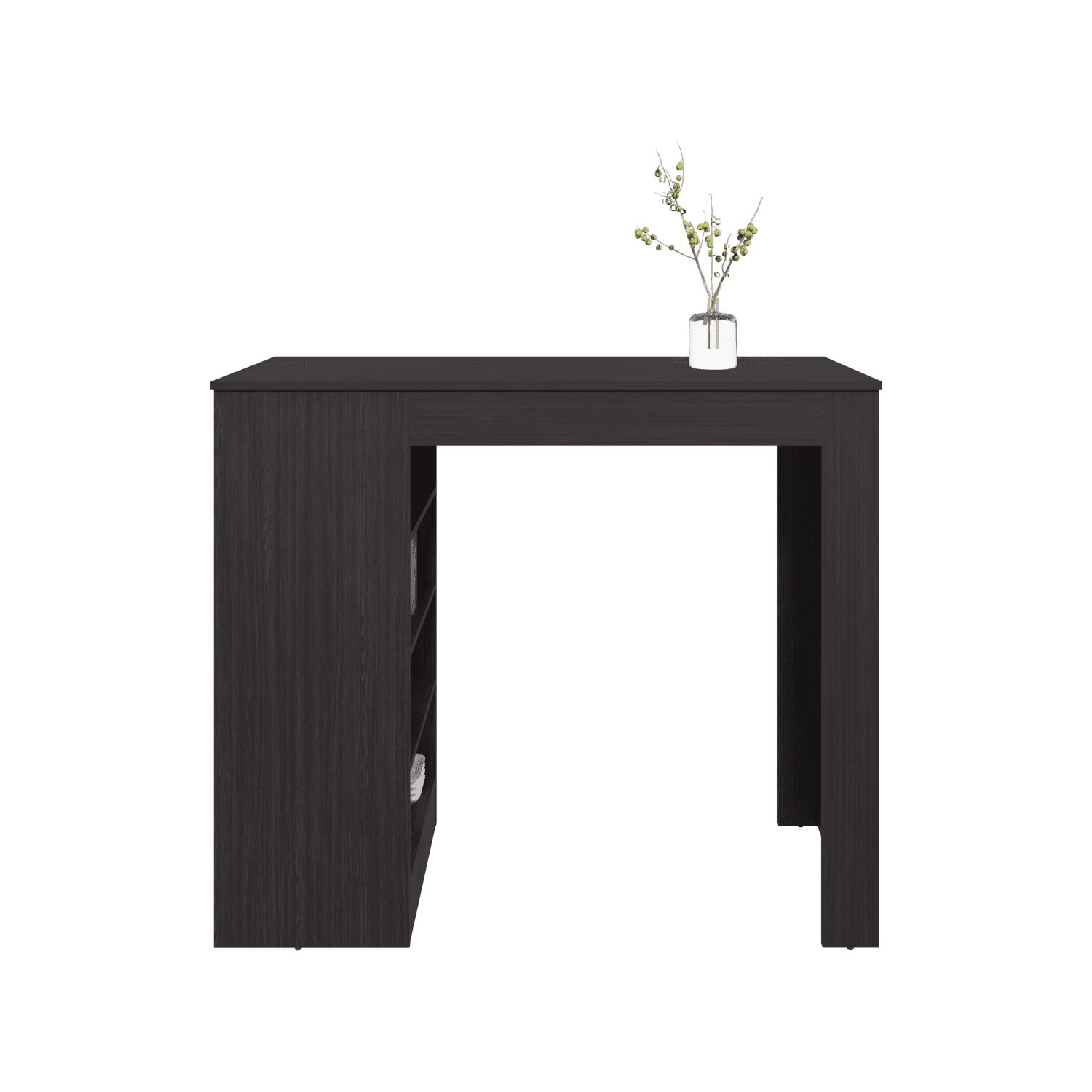 Greer Bar Table with 4 Storage Shelves, Compact Home Bar or Kitchen Furniture, Space-Saving Modern Design