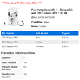 thumbnail image 2 of Fuel Pump Assembly 1 - Compatible with 2015 Subaru WRX 2.0L H4, 2 of 2