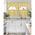 thumbnail image 4 of Summer Bees Swag Curtains for Living Room/Bedroom Windows, Pastoral Garden Yellow Honey Watercolor Kitchen Curtains and Valances Set 36 Inch Length, Light Filtering Swags Valance Curtain Panels, 4 of 5