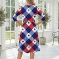 thumbnail image 6 of BOMYJESK Womens Maxi Dress 250th Anniversary USA Flag Floral A-Line Dress Independence Day Art Print 4th Of July 2026 Summer Dresses Casual Party Apparel Navy 3XL, 6 of 6