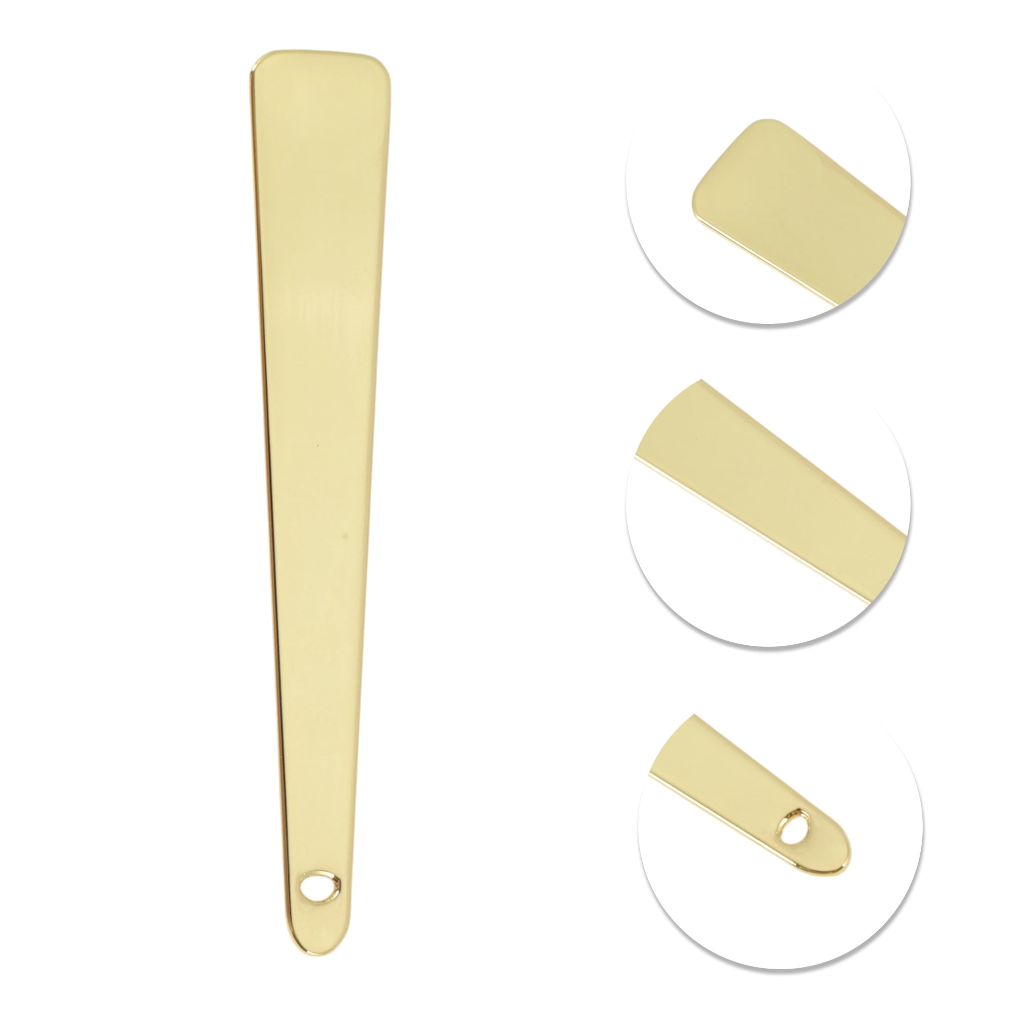 Unique Bargains 2pcs Flat Shape Mini Makeup Cosmetic Spoon Gold Tone