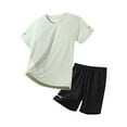 thumbnail image 3 of Abtuhar Boys Short Sleeve Round Neck Blouses Shirts Outfit Sets Short Sleeve Top Shorts Dry Sports Set, 3 of 5