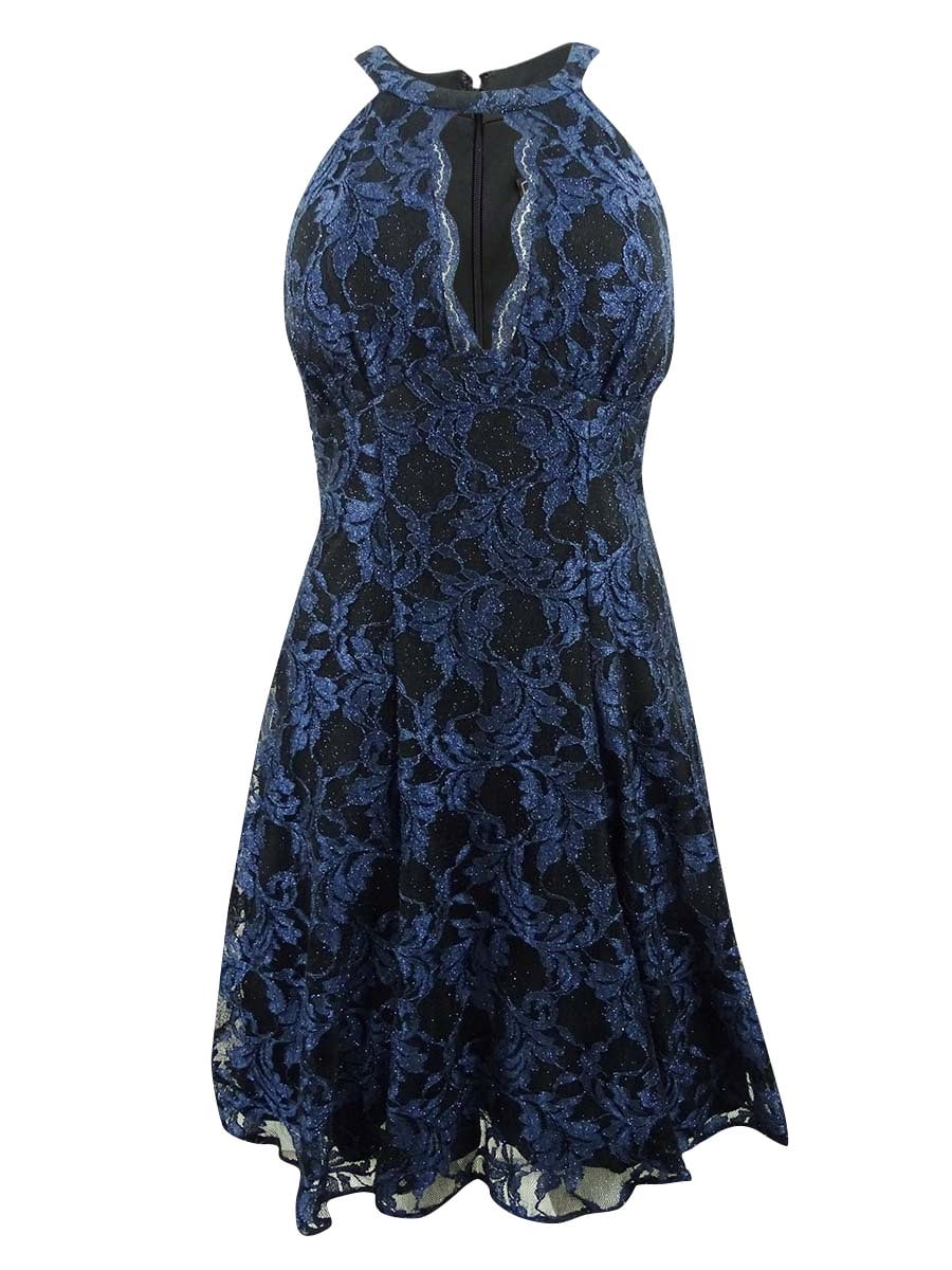 nightway lace keyhole mermaid halter gown