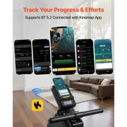 KFFKFF Magnetic Rowing Machine with 16 Adjustable Resistance Levels, Foldable Design for Home Use, 350 lbs Capacity, Smooth Pulley System, Bluetooth App Integration, and LCD Display