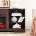 thumbnail image 5 of Fireplace TV Stand w/LED Lights, TV Stands for 65 Inch TV with Large Storage, Entertainment Center Media Console with Fireplace, 7-color Light, 3-level Adjustable 3D Flame, Power Outlet, 5 of 11