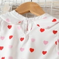 thumbnail image 5 of LUOGENLI Girls Dresses Size 5-6 Toddler Girls Short Sleeve Hearts Prints Dresses Valentine's Day Princess Dress Girls' Dresses White Floral Girls Skirts White 12-18 Months, 5 of 9