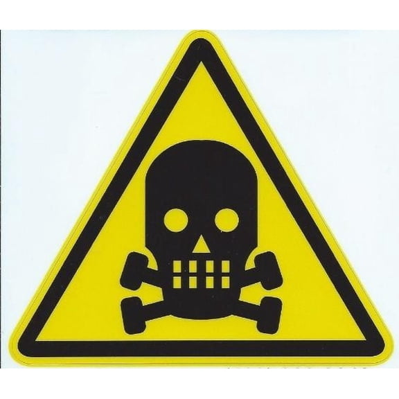 4.5inx4in Poison Danger Warning Sign Decal Sticker Business Sign
