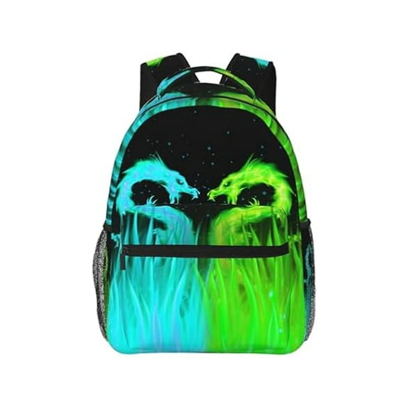 Cool Fire Flame Dragon Backpacks Bookbag for School and Travel