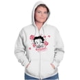 thumbnail image 5 of Betty Boop Romantic Rebel Flirt Zip Hoodie Sweatshirt Women Brisco Brands L, 5 of 6