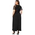 thumbnail image 2 of Vestido maxi con cintura imperio de talla grande Vestidos lisos semitransparentes divididos con volantes Fokelyi WRMH-224-2, 2 of 5