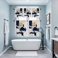 thumbnail image 4 of Abstract Color Block Kitchen Curtains Valances and Tiers Set of 3 Nordic Bohemian Tier Curtains and Valance with Rod Pocket for Small Windows, 27.5"x24", 4 of 9
