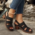 thumbnail image 4 of Eltusu Women Heeled Sandals, Ankle Strap Open Toe Low Heels No Slip Dress Sandals Shoes Black Size 7, 4 of 8
