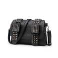 thumbnail image 4 of Gothic Skull Embossed Crossbody Bag with Studded Straps, Black Leather Look, Metal Spikes, 4 of 10