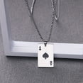 thumbnail image 5 of Hip-hop Ace Poker Playing Card Spades Pendant Chain Necklace,Black, 5 of 10