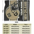thumbnail image 3 of Custom New Orleans Blanket Personalized Throw Blankets Name Number Gifts for Men Women Boy Football Style Decor, 3 of 6