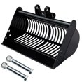 thumbnail image 2 of Small Excavator Attachment, Mini Excavator Screening Bucket Hard Wearing 600mm 23.6 Inch  for Sand Soil Rock Filtration, 2 of 7