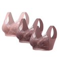 thumbnail image 2 of 3pc Womens Bras Comfortable V Mesh Full Coverage Bralette Supportive No Underwire Tshirt Everyday Bra, 2 of 7