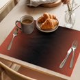 thumbnail image 3 of Red Black Ombre Placemats Set of 2, Modern Gradient Abstract Art Washable Wipeable Table Mats for Dining Tables, Indoor Outdoor Kitchen Place Mats for Holiday Party Table Decor, 3 of 9