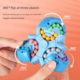 thumbnail image 4 of Unique Crossbody Design 6-Sided Rotatable Cube: Educational Stress-Relief Brain Development Toy for Teens 7-14, Durable Safe Plastic Desktop Fingertip Spinner with English Color Box (Orange Gyro, 4 of 6