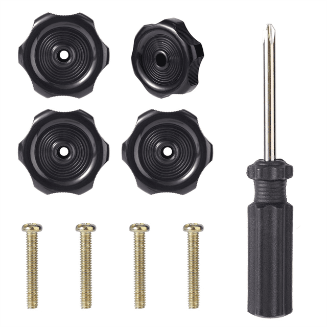 LOVEVER 4 Pack RV Window Knob & Vent with Screwdriver 1/2in Shaft 2-1/4in Diameter Trailer Latch Replacement Easy Install