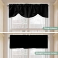 thumbnail image 5 of Black Tie Up Valance Curtains for Windows, Kitchen Curtains Window Treatments, Solid Color Farmhouse Black Short Window Shades Valances for Bedroom Bathroom Cafe 42"x18", 5 of 8