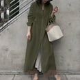 thumbnail image 4 of 2026 ! under $5 asdoklhq Woman Clothes, Women Casual Cotton Solid Summer Button Long Sleeve Long Dress, 4 of 9