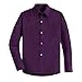 thumbnail image 3 of Spring&Gege Boys' Long Sleeve Dress Shirts Formal Uniform Woven Solid, Purple, 9-10 Years, 3 of 4