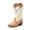 BEIGE/TAN, variant on Girls Mid-Calf Cowboy Boots Square Toe Western Boots with Low Heel for Little & Big Kids