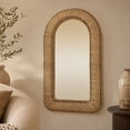thumbnail image 3 of DecMode 27" x 48" Brown Woven Wall Mirror with Arched Top, 3 of 9