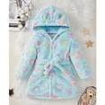 thumbnail image 2 of Mercatoo Robe Chaude en Molleton à Capuche pour Filles Tout-Petits Mignon Cœur Fleurs Nœud Graphique Tenue Automne Hiver Manches Longues Robe Chaude, 2 of 9