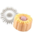 thumbnail image 4 of asddcavvf 6 Style 50g Round Flower Moon Cake Mould White Set Mooncake Small Cake, 4 of 8