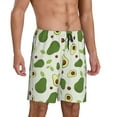 thumbnail image 2 of Vsdgher Green Avocado Print Men's Pajama Shorts Lounge Bottoms Sleep Shorts Elastic Waist Lightweight PJ Shorts with Pockets-3X-Large, 2 of 6