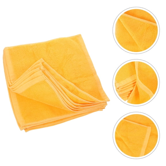 RENACLIPY 12-Pack Yellow Cotton Face Washcloths 11.8x11.8in Soft and Absorbent for Daily Skin Cleansing