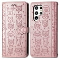 thumbnail image 1 of for Samsung Galaxy S23 Ultra Case, Premium PU Leather Wallet Case [Cat & Dog & Flowers Embossed] Card Slots Kickstand Magnetic Closure Flip Case Cover for Samsung Galaxy S23 Ultra,Rosegold, 1 of 10