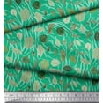 thumbnail image 2 of Soimoi Green Silk Fabric Cabbage Leaves Print Fabric by the Yard 44 Inch Wide, 2 of 3