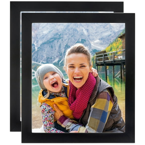 ArtToFrames 10" x 10" Noir Black - Full Wrap Picture Frame, 10x10 inch Black MDF Poster Frame (WOM-4852), 2 Pack