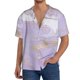thumbnail image 1 of Fotbe Lavender Glitter Foil Stripes Camisa Estampada de Manga Corta para Hombre, Casual de Verano, Estilo Playero, Sin Arrugas-Large, 1 of 5