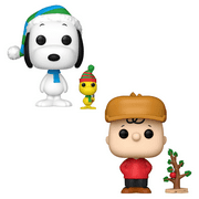 Funko Pop! Snoopy and Woodstock #1628 and Charlie Brown with Tree #1627 Bundle