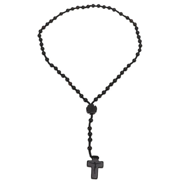Black Rosary Necklace Beautiful Practical High Gloss Black Polished Prayer Beads For Men For Gifts For Daily Collocation Walmart