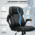 thumbnail image 3 of Hoffree Big and Tall Office Chair, 500lbs Executive Desk Chair with Adjustable Lumbar Support Ergonomic Computer Leather Chair with Padded Flip-up Arms for Home Office, 3 of 8