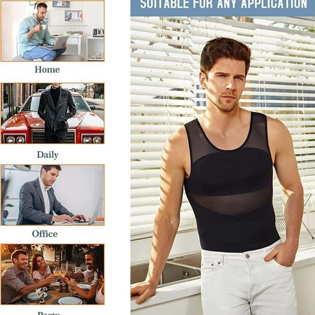 Men Gifts Trending For Valentine S DayMen S Body-Shaping Vests High Elastic Mesh Thin Style Corset Bosom Buttons-Down Jacket