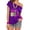 Purple, variant on Womens Tops I Love The 80's Slant Neck Irregular Short Sleeve Top Spring Summer Shirts for Women Black L