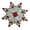White, variant on Christmas Tablecloth Star Embroidered with Red Candles and Fabric, Size 36 inches