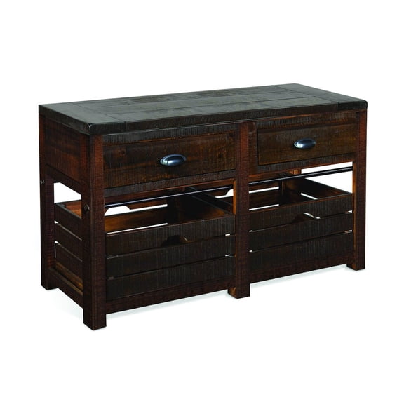 Sunny Designs Homestead 50" Mahogany Wood & Metal Sofa Table in Tobacco Leaf