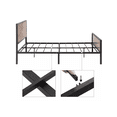 thumbnail image 4 of Base de Cama 141cm, Cabecera y Estribo de Madera, Soporte de Listones de Metal Resistente, Marco de Cama Full Size, Gran Almacenamiento Debajo de la Cama, Rústico, 4 of 4