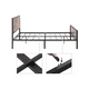 thumbnail image 4 of Base de Cama 141cm, Cabecera y Estribo de Madera, Soporte de Listones de Metal Resistente, Marco de Cama Full Size, Gran Almacenamiento Debajo de la Cama, Rústico, 4 of 4