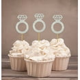 thumbnail image 2 of Darling Souvenir, Wedding Engagement Ring Cupcake Toppers, Party Dessert Decorations - Pack Of 40, 2 of 4