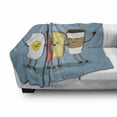 thumbnail image 3 of Bacon Soft Flannel Fleece Throw Blanket, Image of an Egg Bacon Toast Bread and Cup of Coffee as Morning Best Friends, Cozy Plush for Indoor and Outdoor Use, 50" x 60", Multicolor, by Ambesonne, 3 of 6