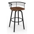 thumbnail image 1 of Amisco Brisk 29" Distressed Wood Swivel Bar Stool in Brown/Black, 1 of 9