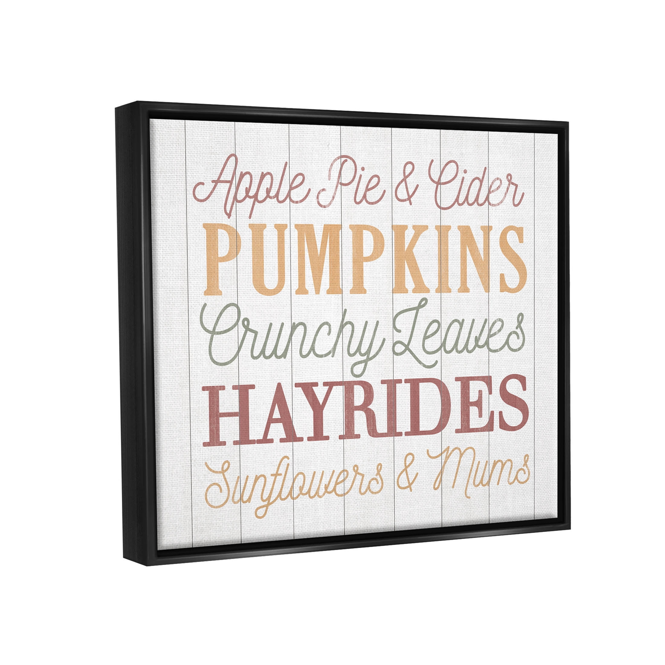 Stupell Industries Autumnal Fun Activities List Graphic Art Jet Black Floating Framed Canvas Print Wall Art, Design by Dogwood Portfolio